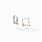 Code Huggies—Sterling Silver & 14k Gold
