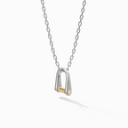 Code Pendant Necklace—Sterling Silver & 14k Gold