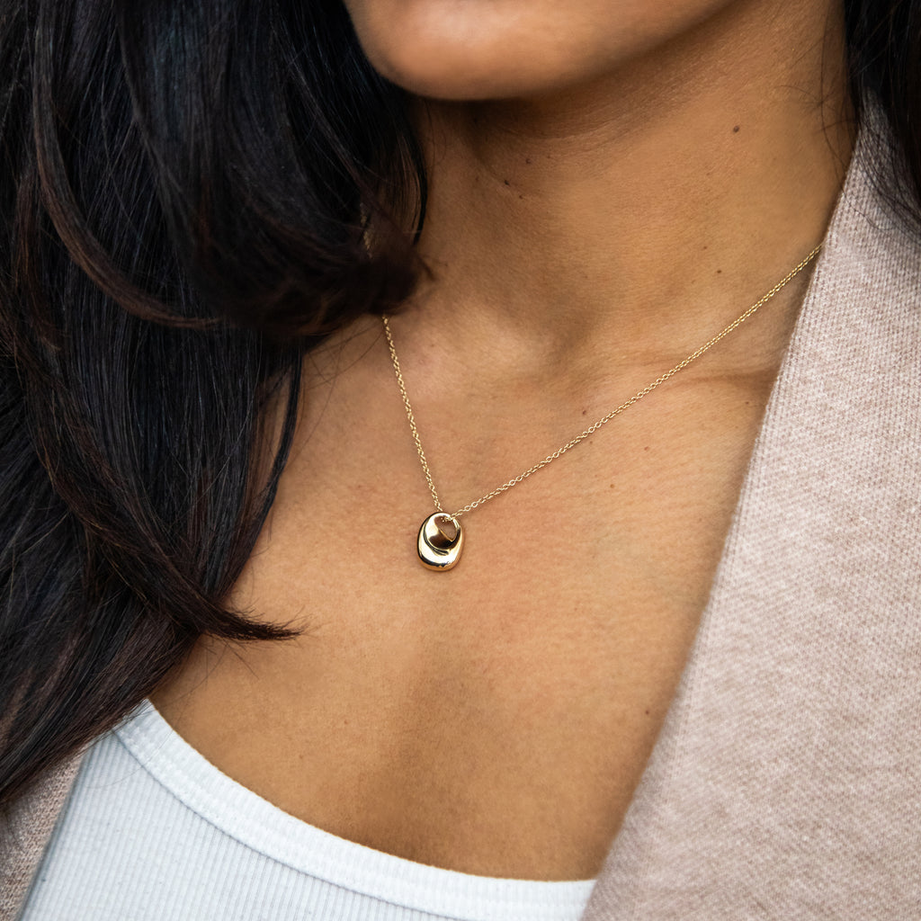 Mini Fluid Pendant Necklace—14k Gold
