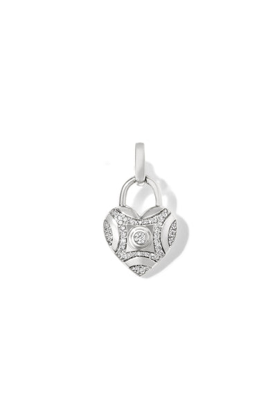 Diamond Pop Heart Charm Silver